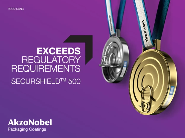 阿克蘇諾貝爾包裝涂料公司推出易開(kāi)食品罐蓋的Securshield 500系列無(wú)PVC和無(wú)雙酚（BPXni）內(nèi)涂層